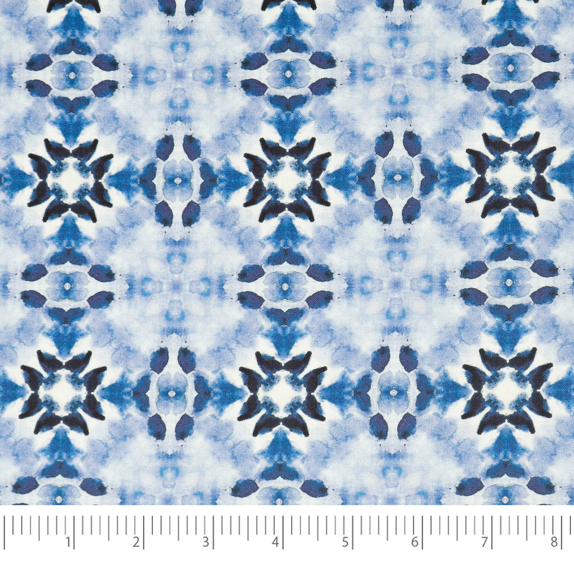 SINGER China Blue Batiks Cotton Fabric